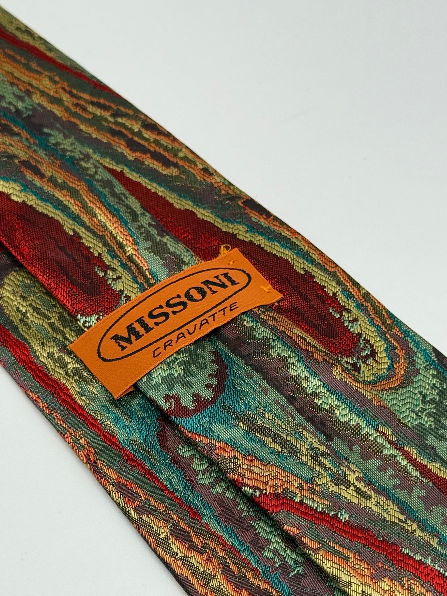 Multicolor jacquard silk tie
