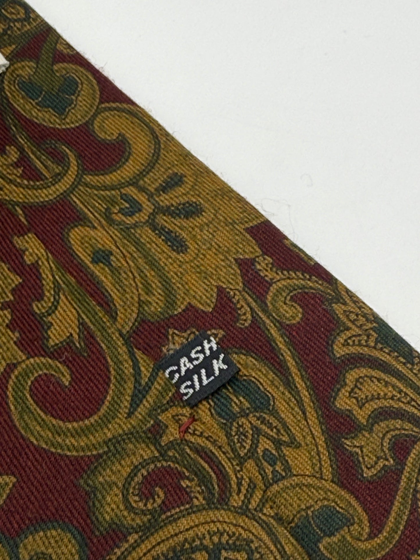 Burgundy twill cashmere and silk tie