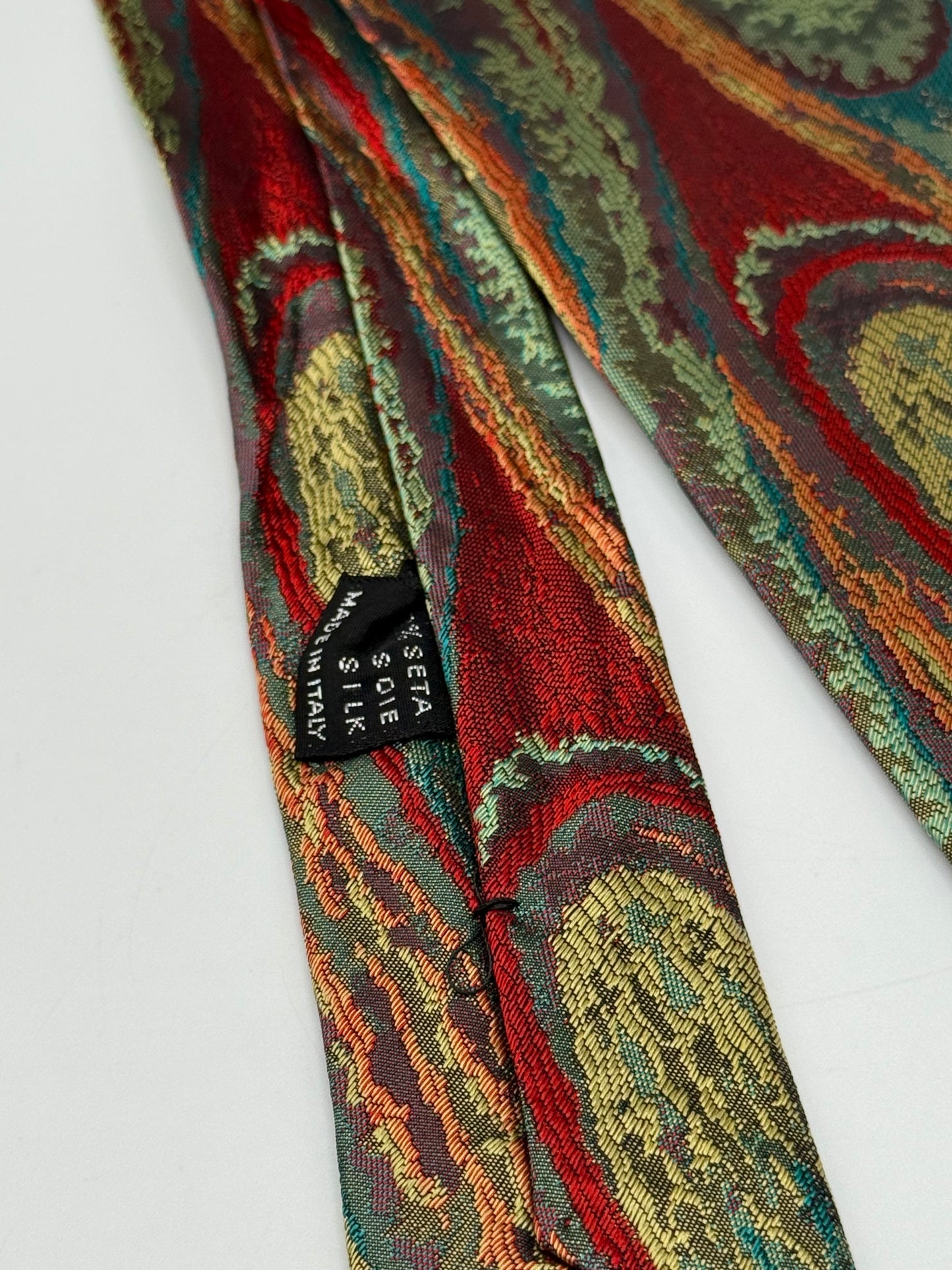 Multicolor jacquard silk tie