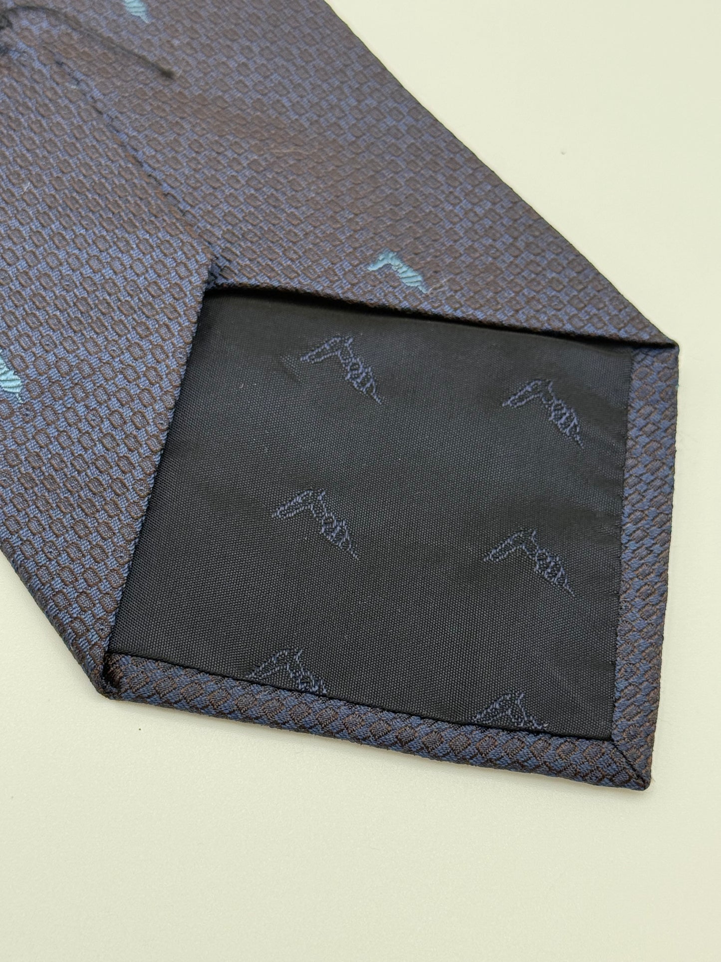 Blue jacquard silk tie