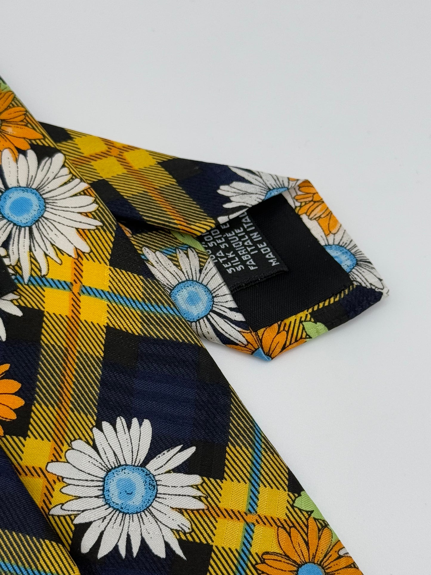 Black silk flower tie