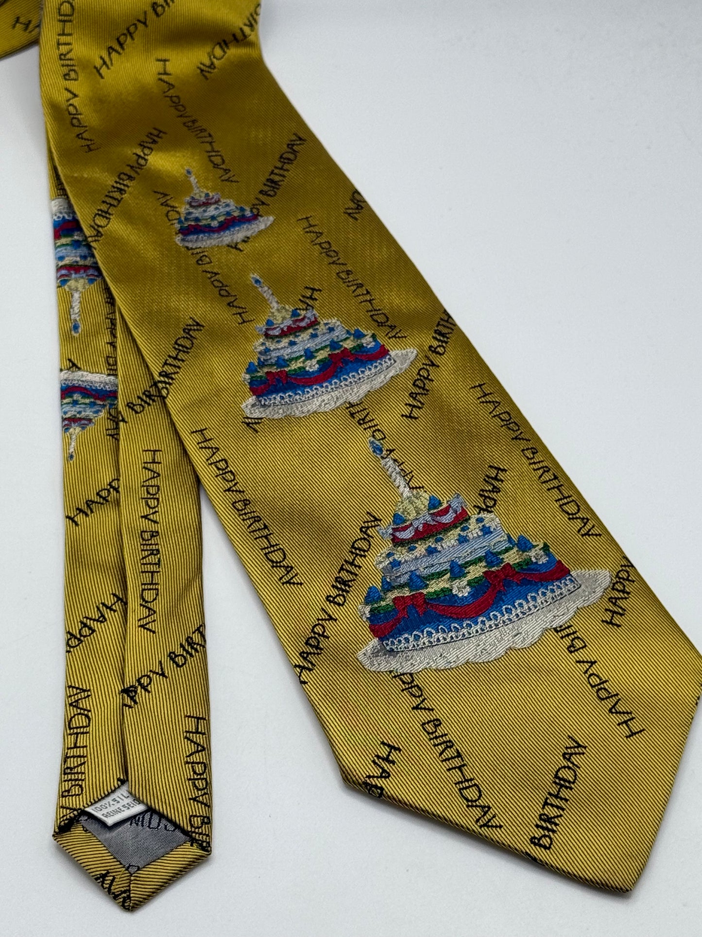 Gold twill silk tie