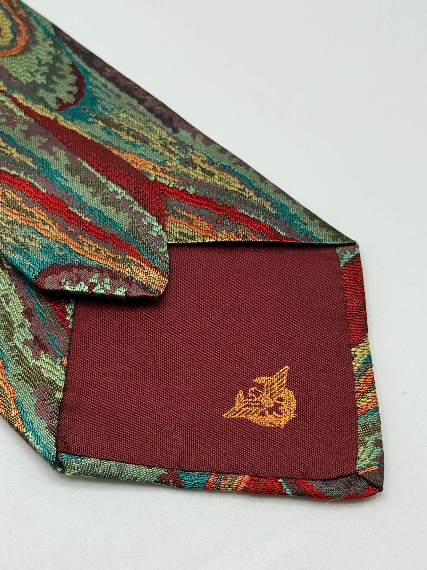Multicolor jacquard silk tie