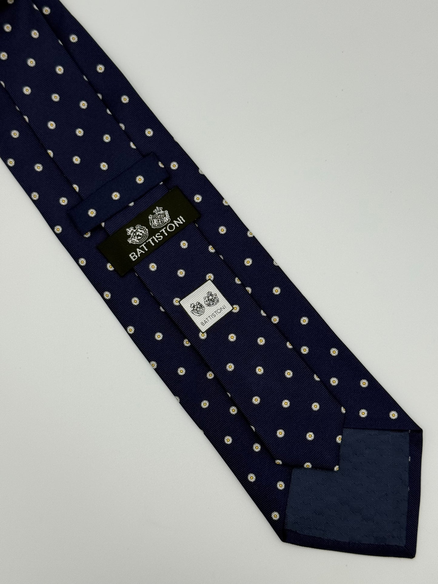 Dark blue small flower silk tie