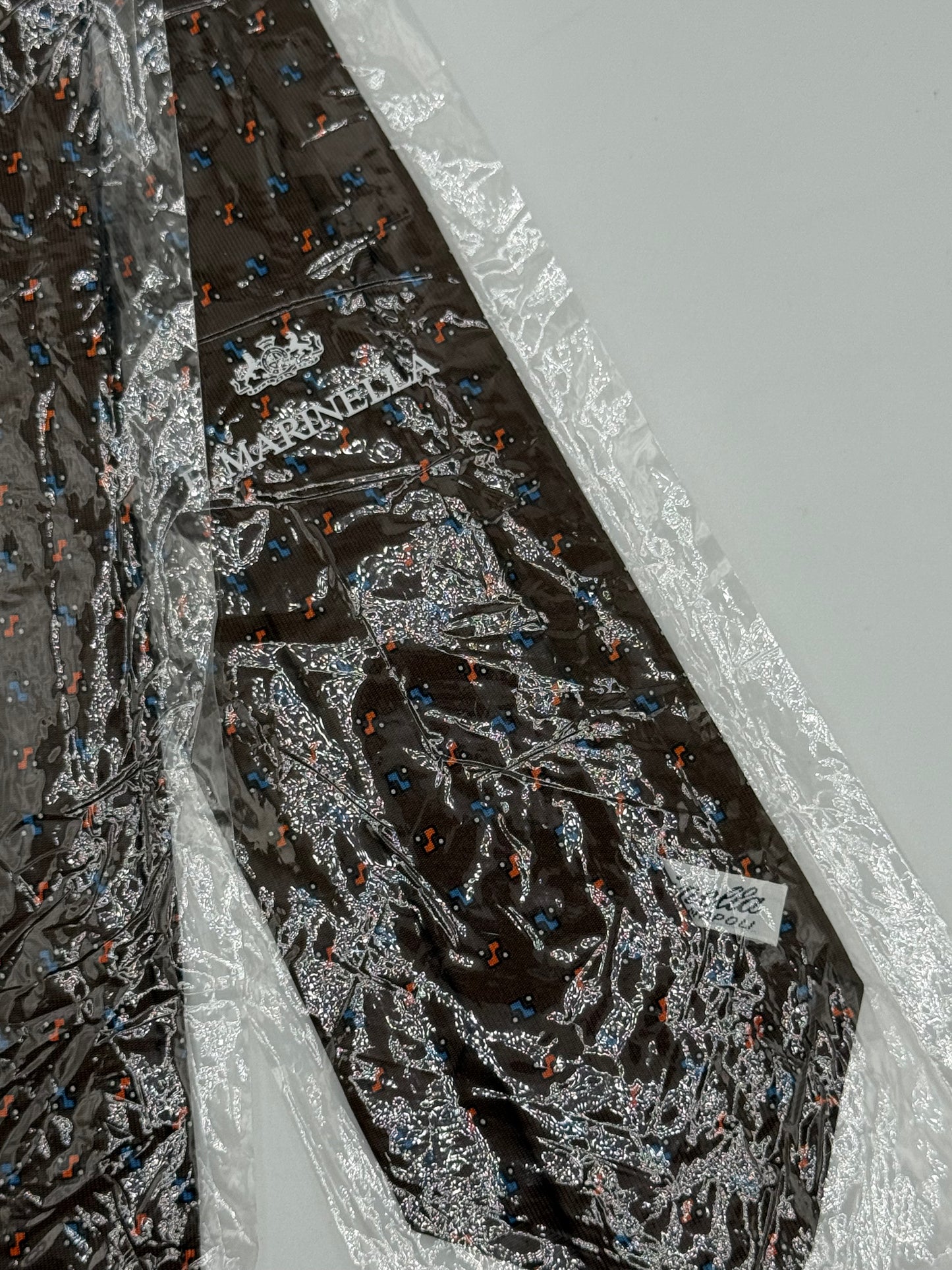 Brown twill silk tie