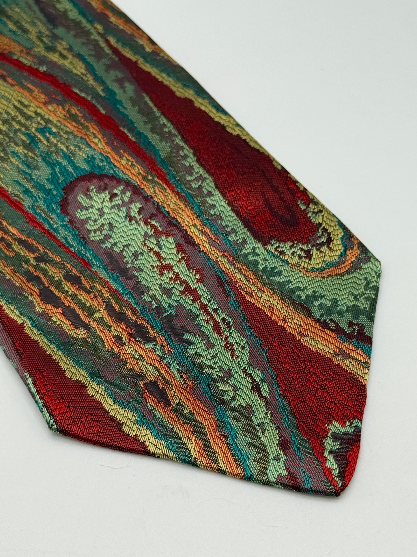 Multicolor jacquard silk tie