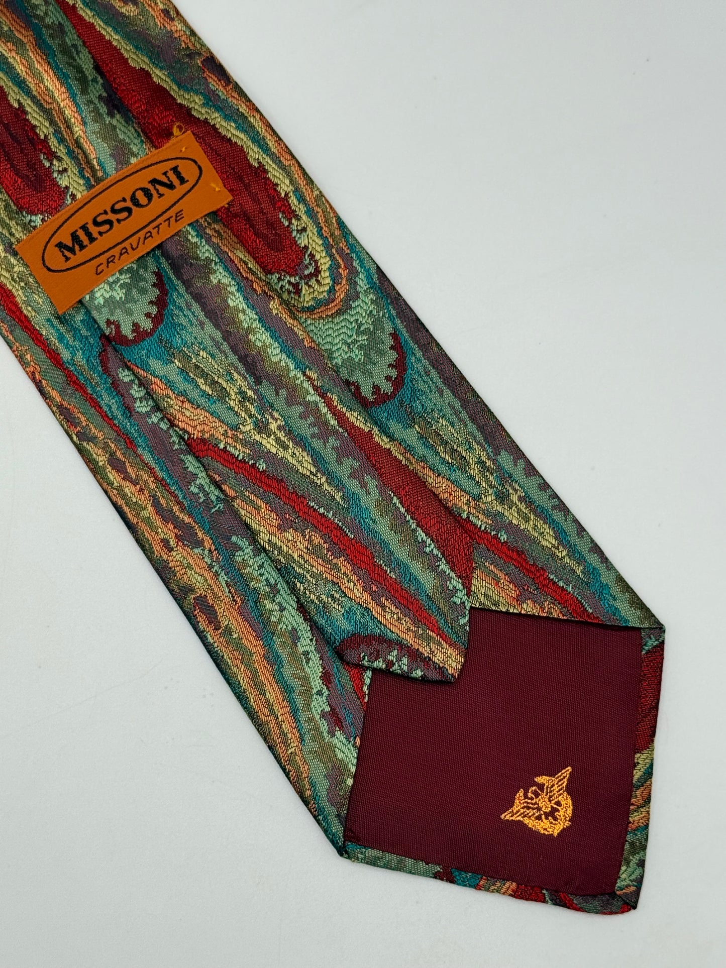 Multicolor jacquard silk tie