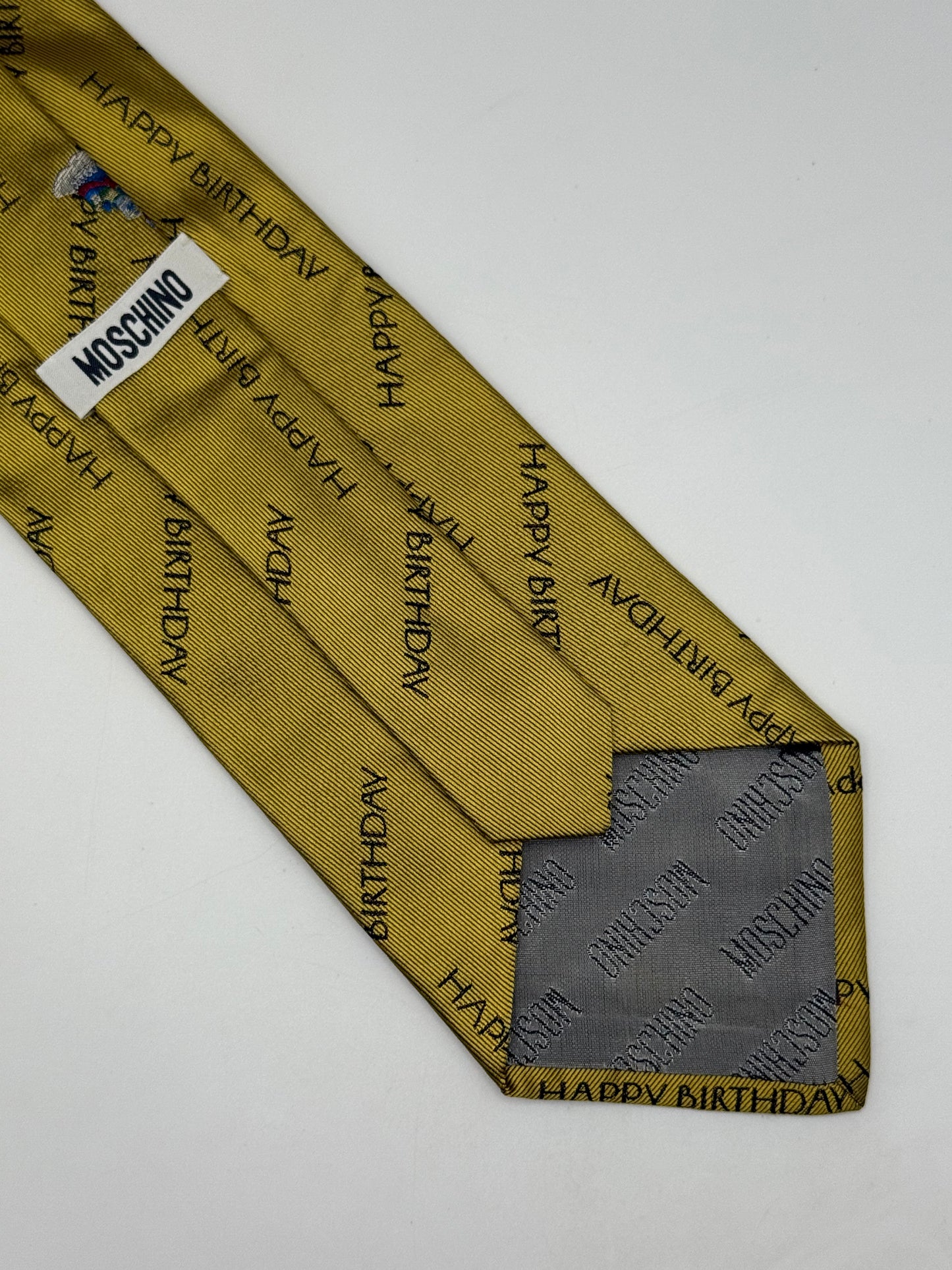 Gold twill silk tie