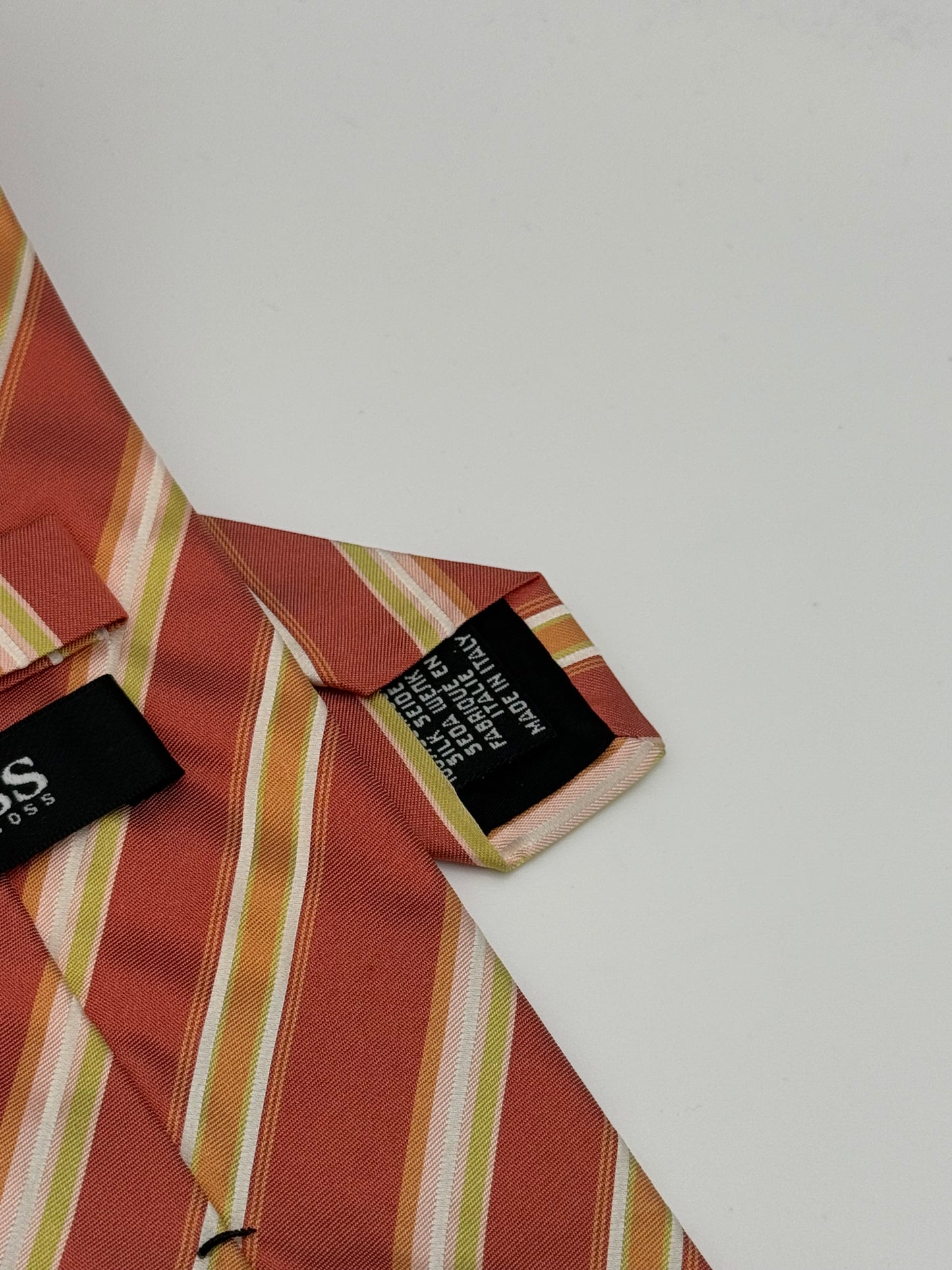 Orange silk regimental tie