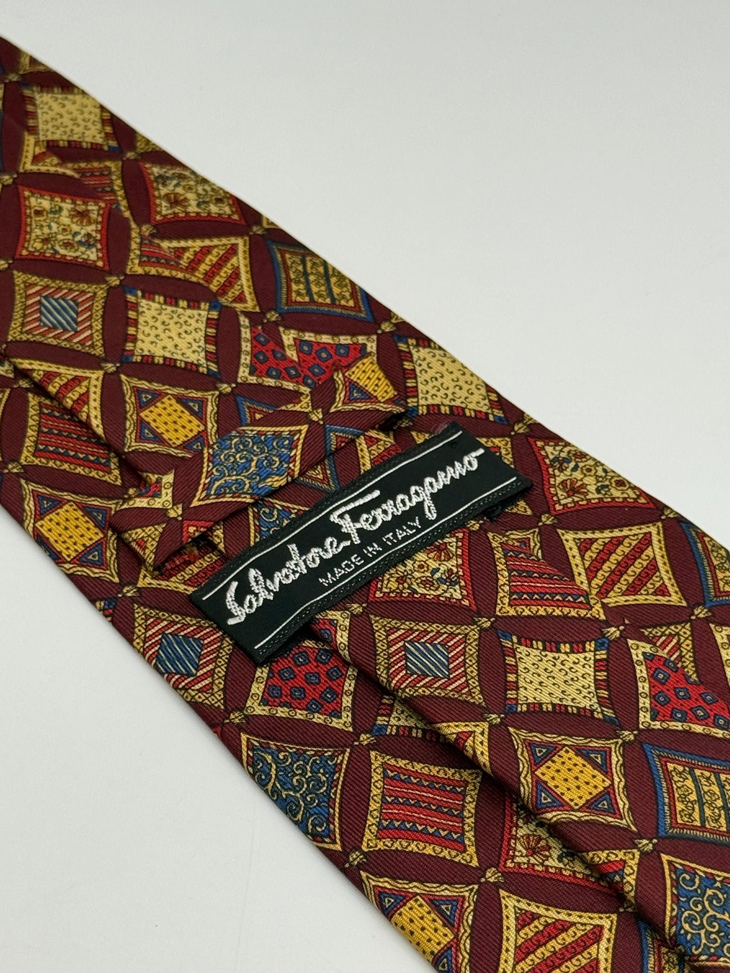 Burgundy twill silk tie