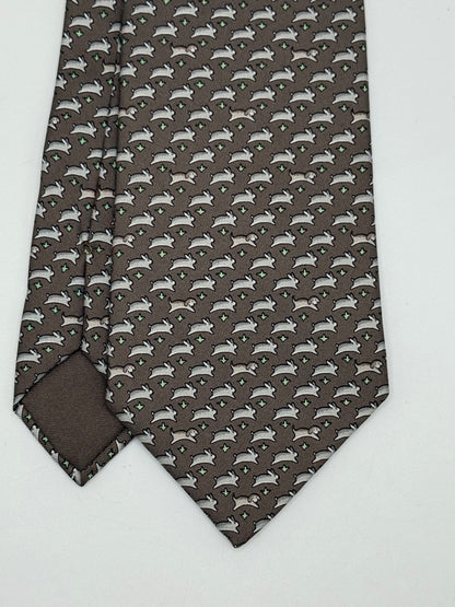 Grey twill silk tie