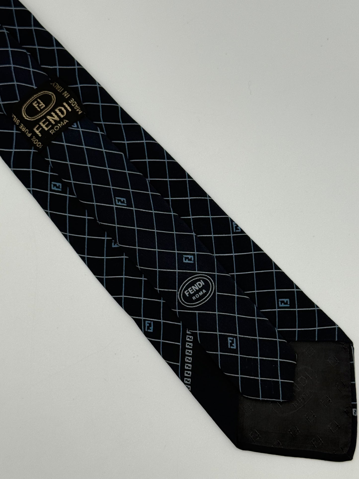 Dark blue silk tie
