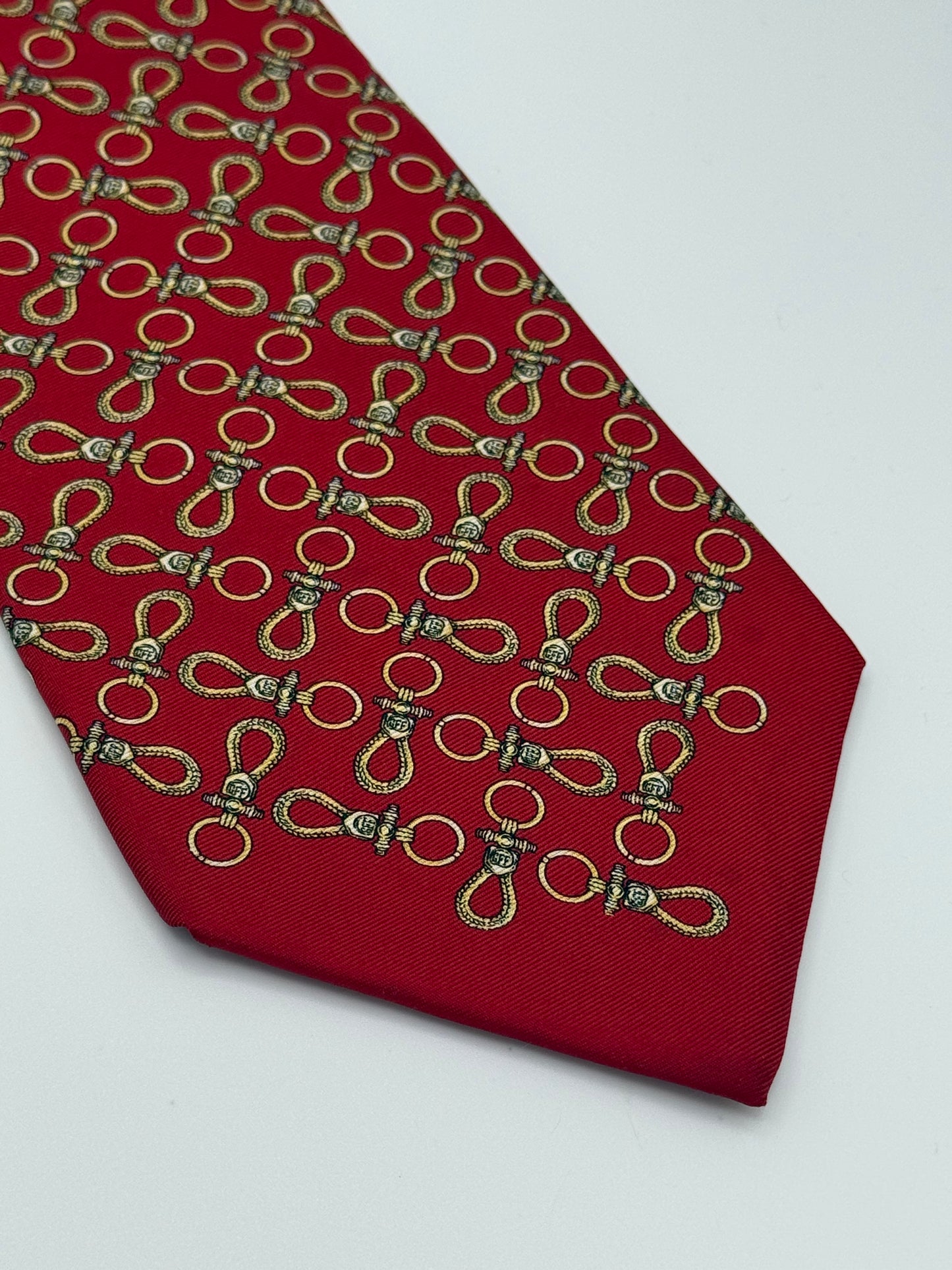 Burgundy twill silk tie