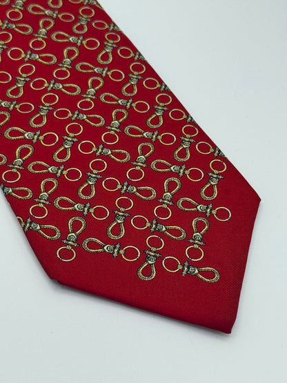 Burgundy twill silk tie