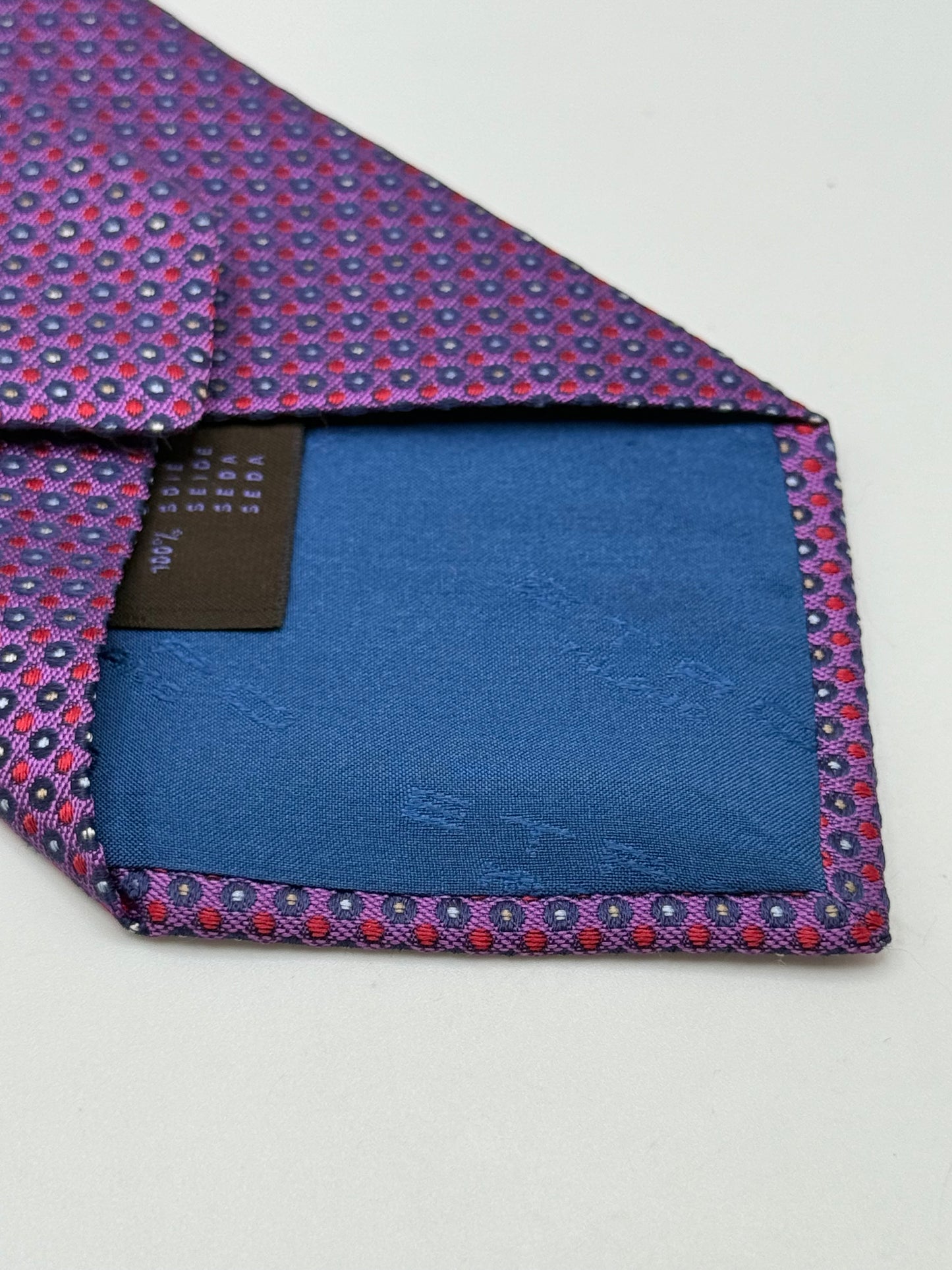 Dark puple polka-dot silk tie