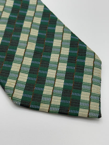 Light and dark green silk tie Missoni