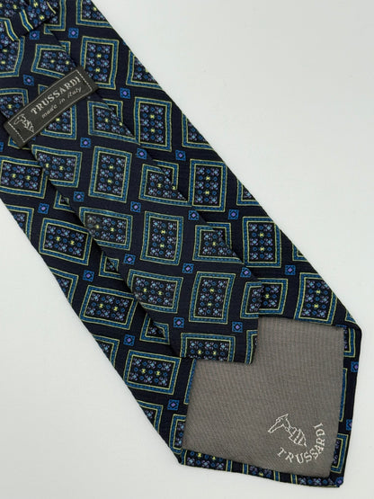 Dark blue silk tie