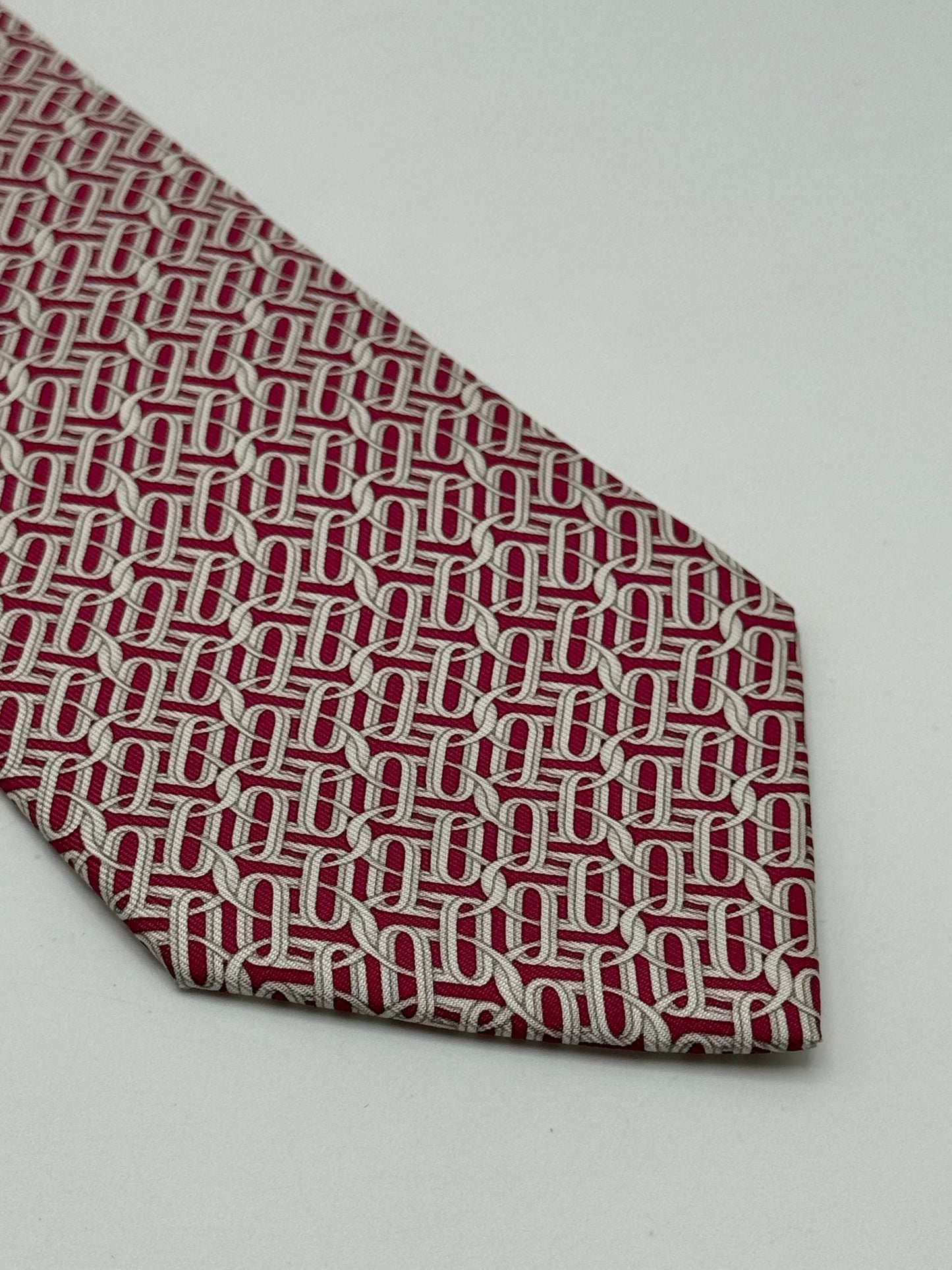 Burgundy twill silk tie