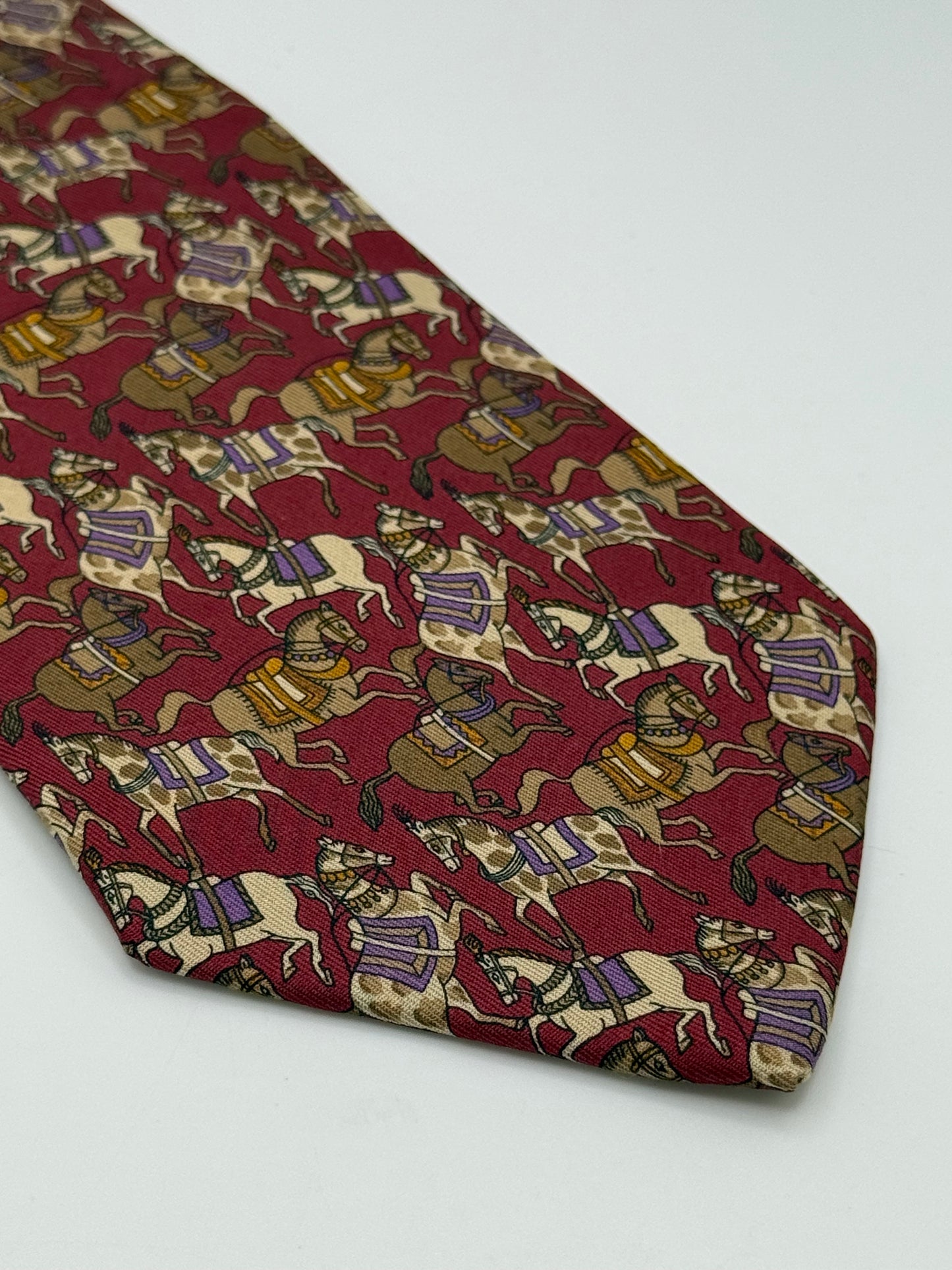 Burgundy twill silk tie
