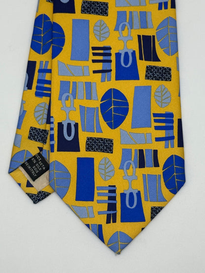Yellow twill silk tie