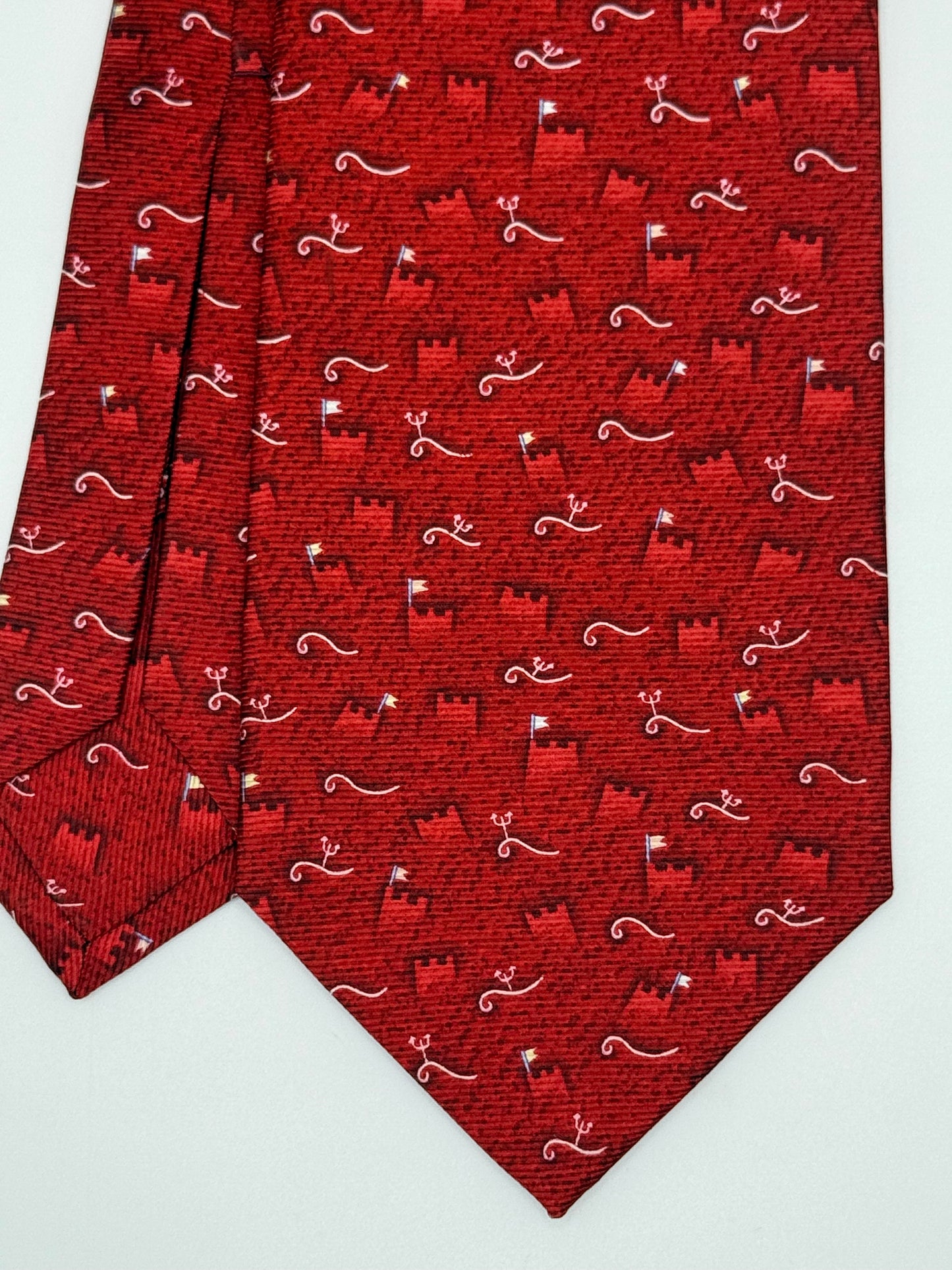 Burgundy twill silk designed tie