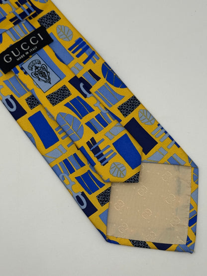 Yellow twill silk tie