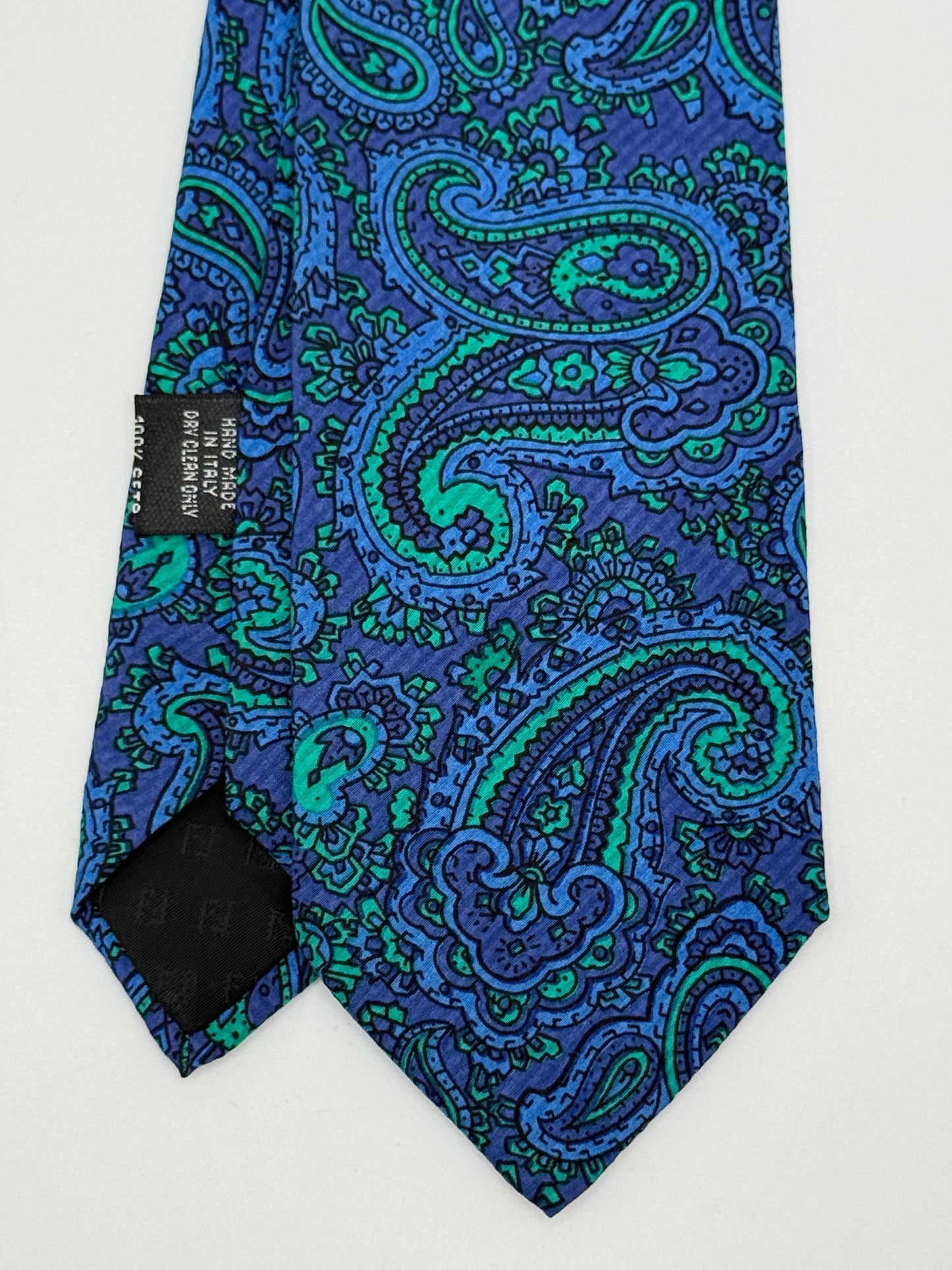 Blue silk tie whit cashmere pattern