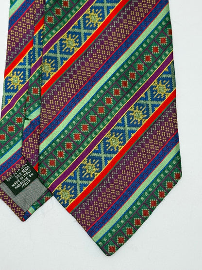 Multicolor jacquard silk tie