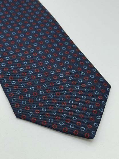 Dark blue silk micro flower tie