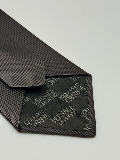 Grey jacquard silk tie