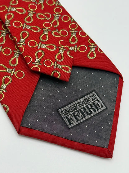 Burgundy twill silk tie