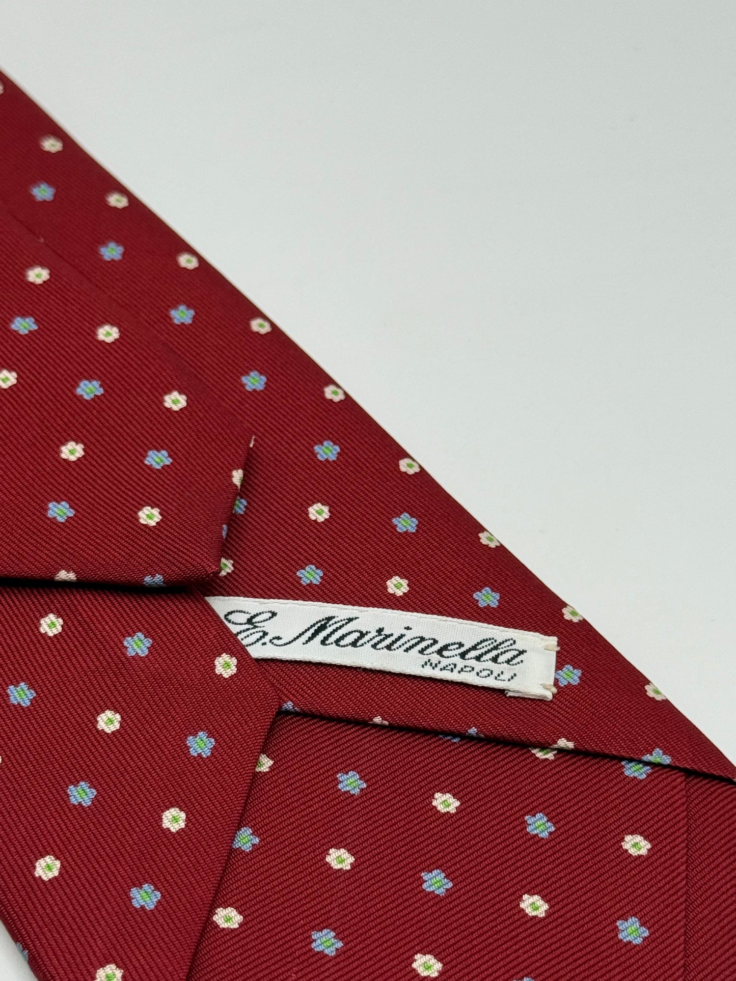 Burgundy polka-dot twill silk tie