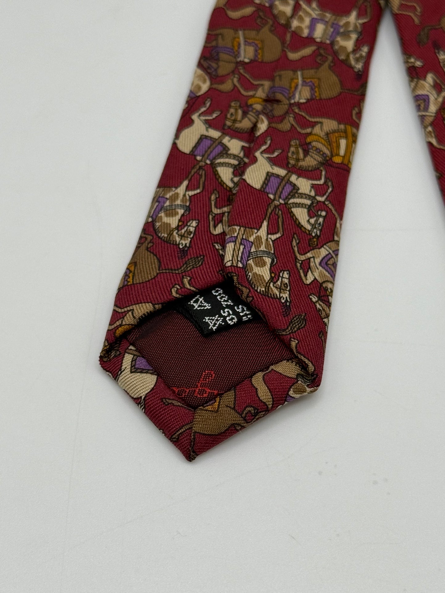 Burgundy twill silk tie