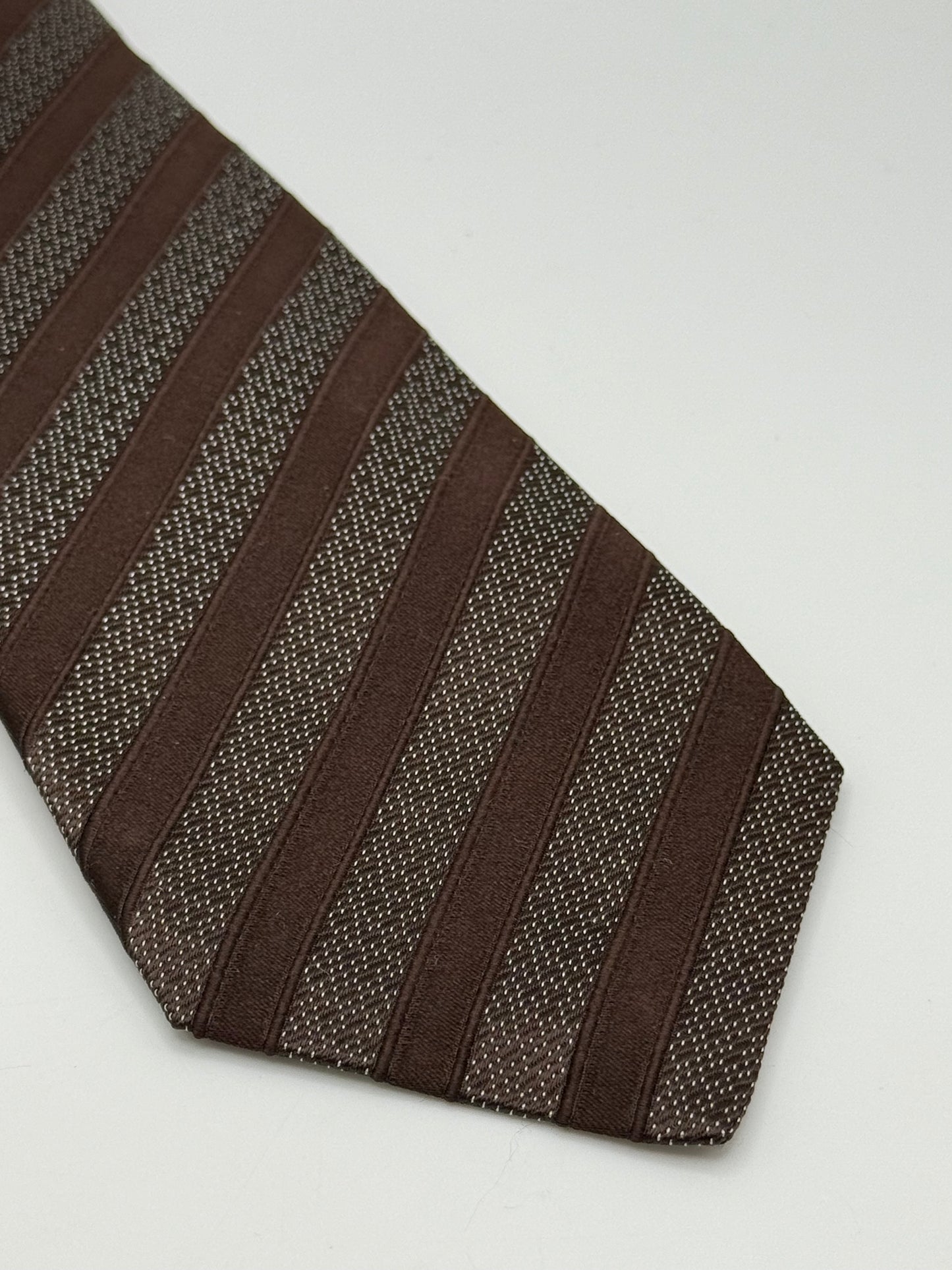 Brown regimental silk tie