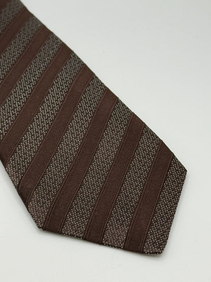 Brown regimental silk tie