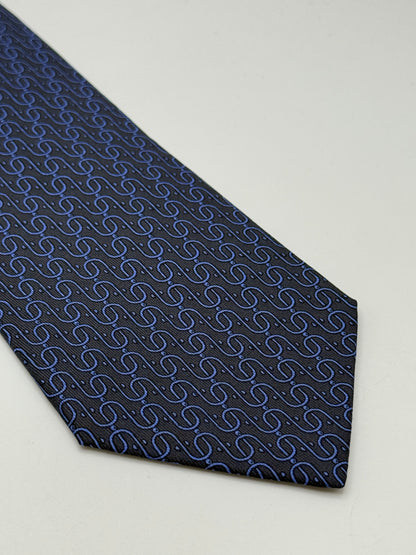 Dark blue twill silk tie
