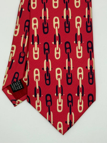 Pink twill silk tie whit clamps pattern