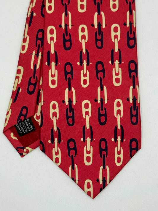 Pink twill silk tie whit clamps pattern