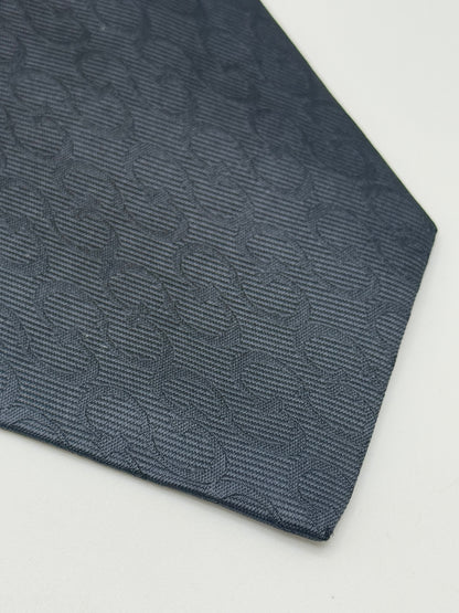 Dark grey jacquard GG silk tie