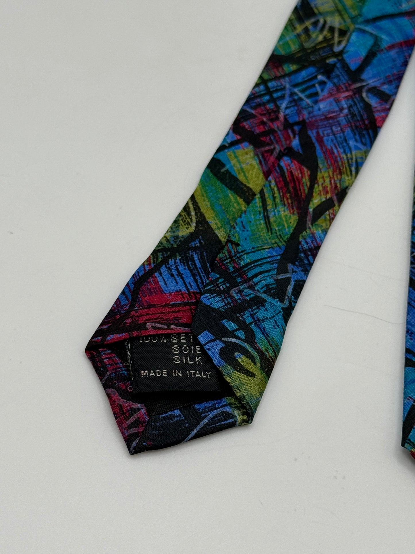 Multicolor silk tie