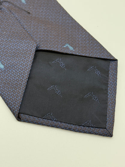 Blue jacquard silk tie