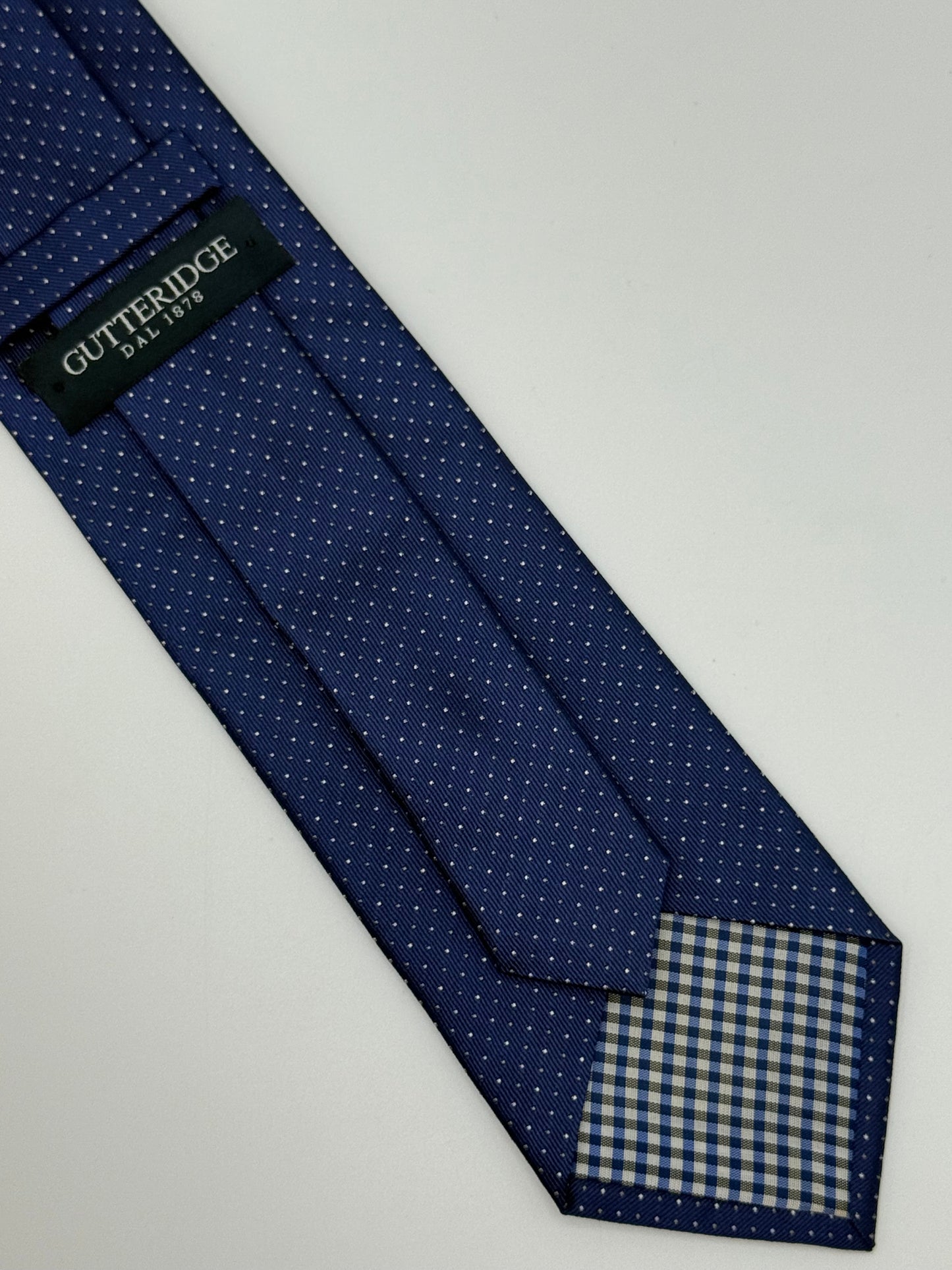 Blue polka-dot silk tie