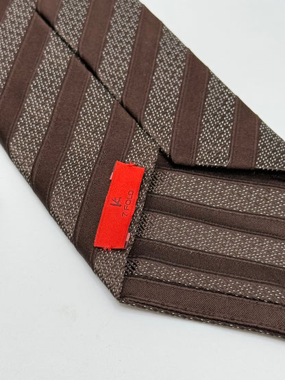 Brown regimental silk tie