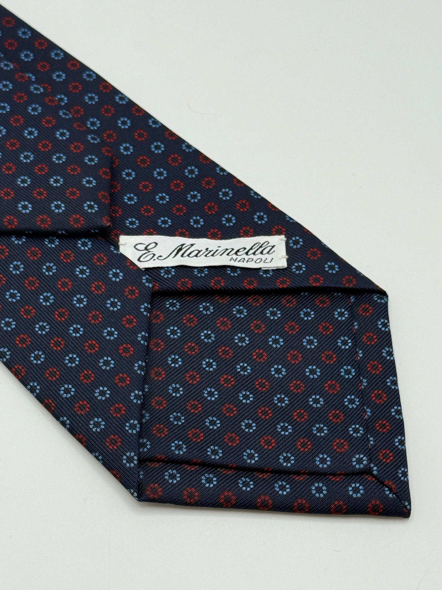 Dark blue silk micro flower tie