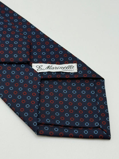 Dark blue silk micro flower tie