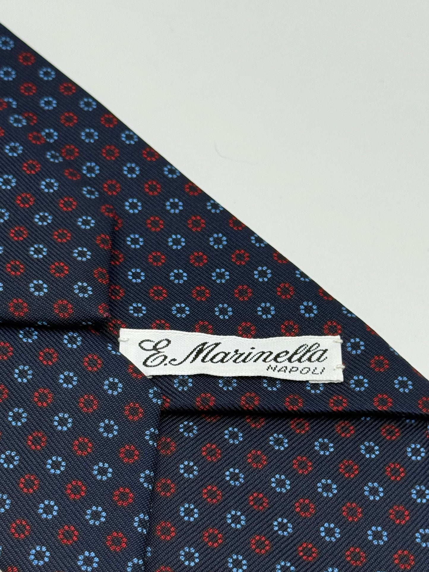 Dark blue silk micro flower tie