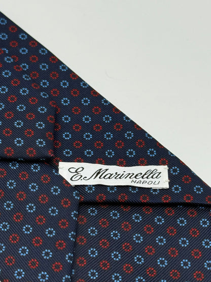 Dark blue silk micro flower tie