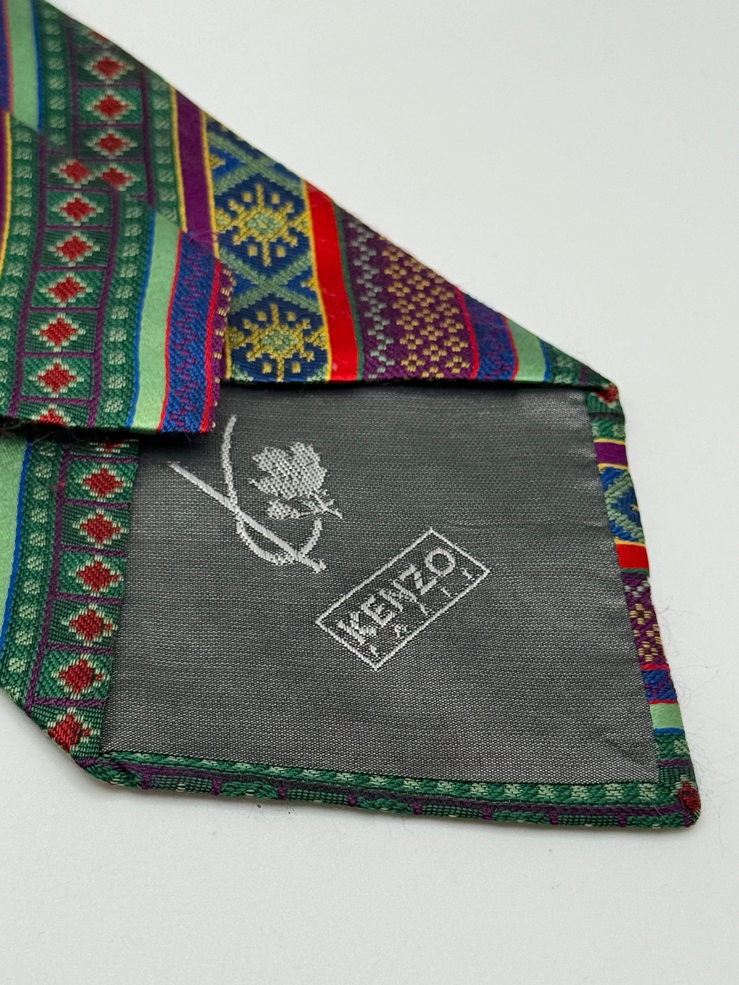 Multicolor jacquard silk tie