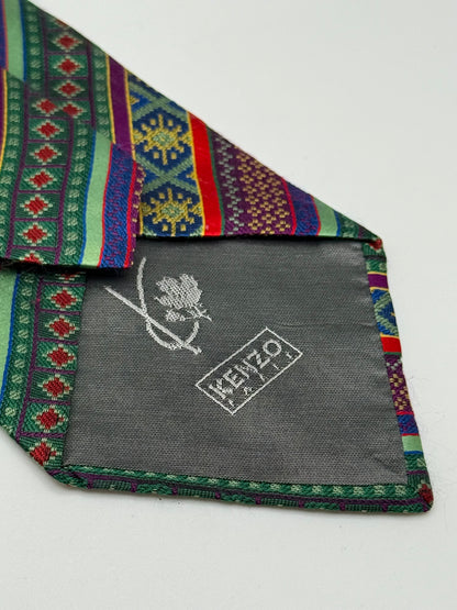 Multicolor jacquard silk tie