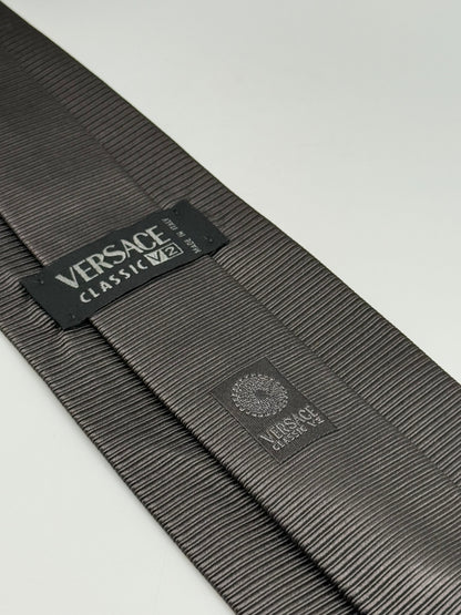 Grey jacquard silk tie